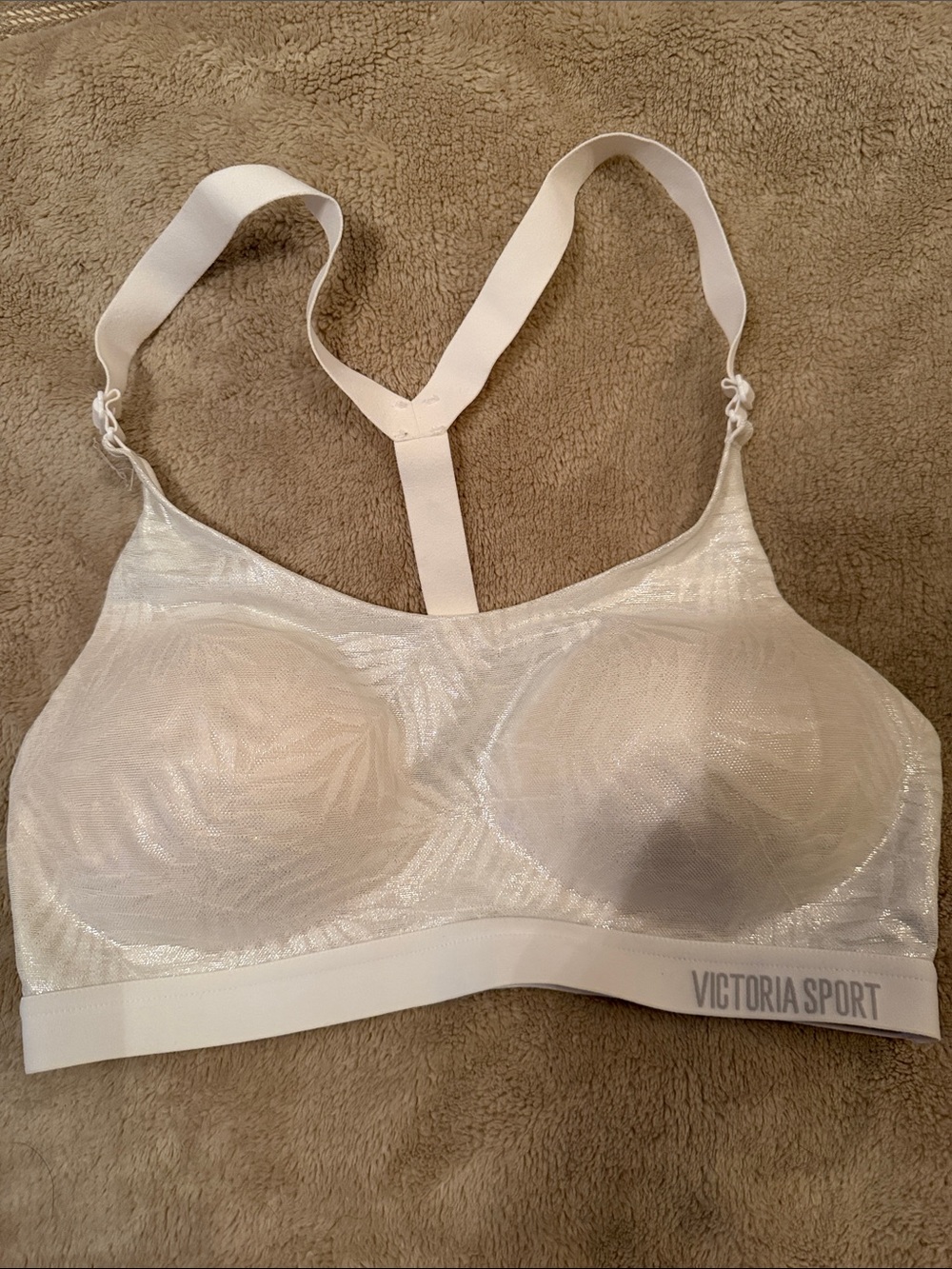 Victorias Secret White Light Support Racerback Bra - 34c